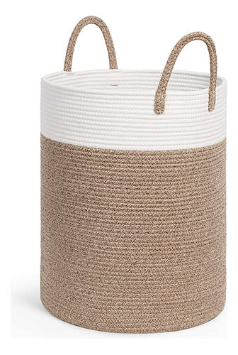 Indressme Laundry Basket High Woven Rope Basket 0