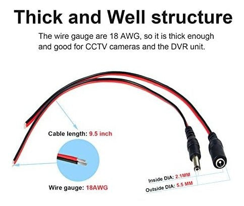 Ultrapoe 12V 5A DC-005 Power Cable Connectors 3