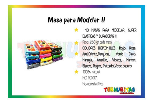 Mr Masa X250g Para Modelar Plastilina Infantil X10 Full 2