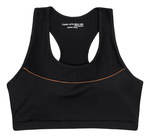 Graphene Top Deportivo De Dama Negro Con Detalle Rojo 2