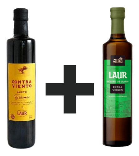 Laur Combo Extra Virgin Olive Oil + Contra Viento Balsamic Vinegar 500ml 0