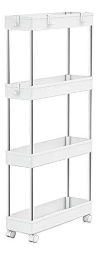 MELDEVO 4-Tier Slim Storage Cart - Mobile Organizer 0