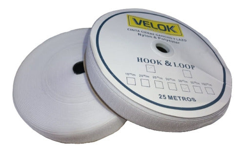 Velcro Velok White Hook Loop Fastener 38mm X 25m 1