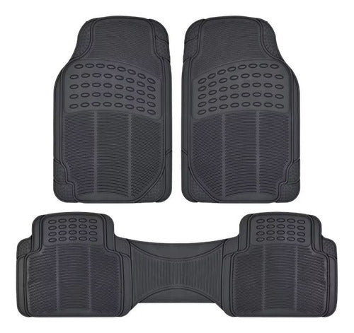 Iael Combo Steering Wheel Cover 38 + Heavy 3-Piece Rubber Floor Mat for Peugeot 206 207 1