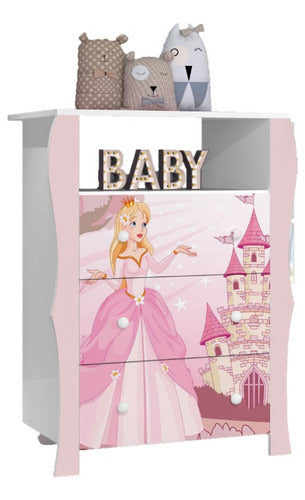 Muebles Web Comoda Cajonera Cajones Estante Dormitorio Infantil Princesa 0