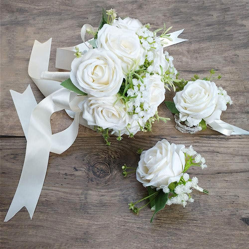 Ramo De Novia Muñeca Corsage Novio Boutonniere Boda Decoraci 1