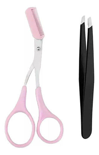 Oasis Set Eyebrow Grooming Scissors + Flat Tweezers + Comb 0