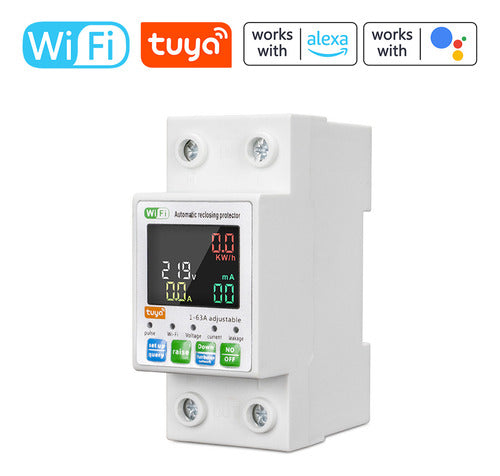 Display Lcd Wifi Energy Tuya Leakage Com Suporte Para Disjun 1