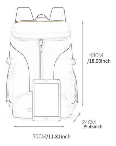 Mochila De Badminton Grande Capacidade Conveniente Branco 1