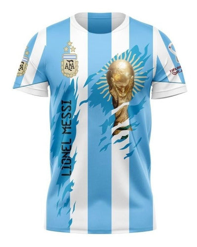 Argentina Champion 2022 Messi Copa T-Shirt 0