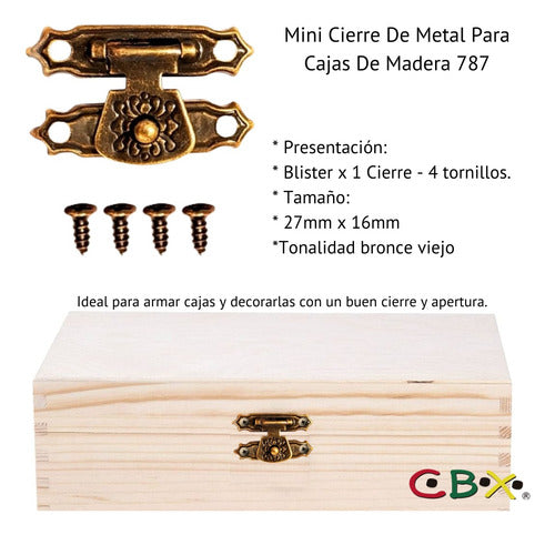 CBX X10 Metal Hinges Closure 27x16mm for Wooden Boxes 787 2