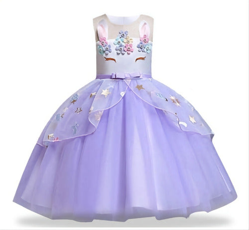 Dress Princess Unicorn Embroidered Tulle + Headband 0