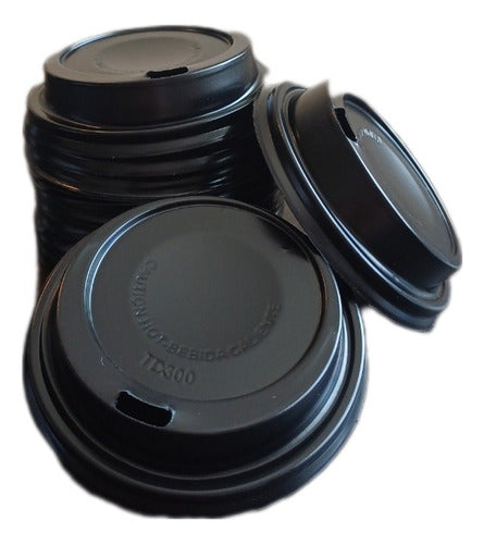 Pack of 200 Polypaper Cup Lids with Spout for Coffee 8 Oz. (240cc) 0