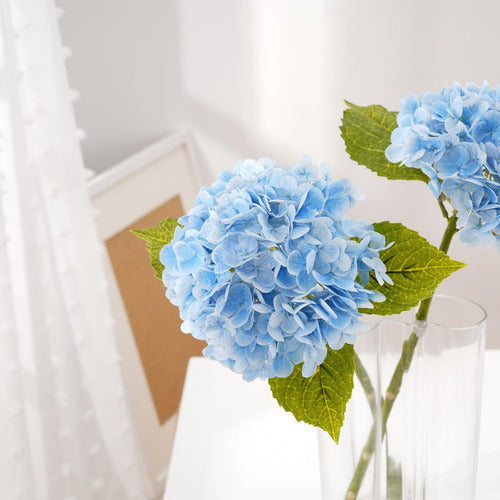 Waipfaru 2 Artificial Flowers Blue Hydrangeas Real Touch 6