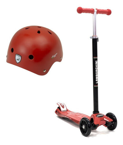 Lamborghini Kids 4-Wheel Children's Scooter + Protective Helmet 4