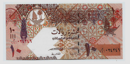 Fk Billete Qatar 10 Riyals 2017 P-30b Serie 4° Sin Circular. 0