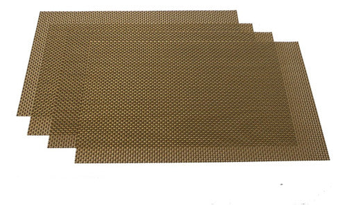 Black Deco Set of 4 Golden Raffia Placemats 1