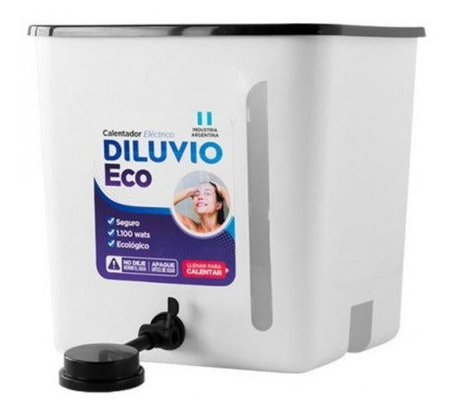 Diluvio Ducha Calefon Electrico Tanque Metalico 20 L 1100w 0