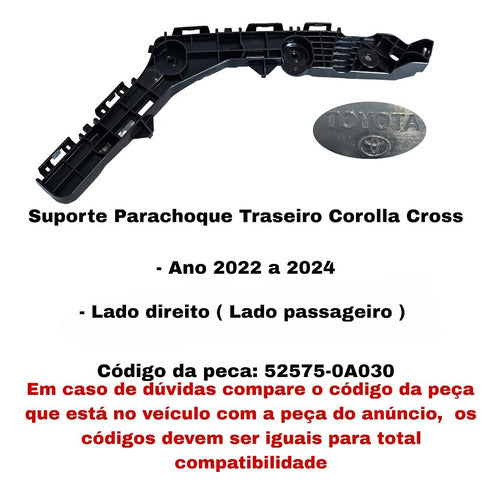 Guia Parachoque Traseiro Corolla Cross 2022 23 2024 Direito 1