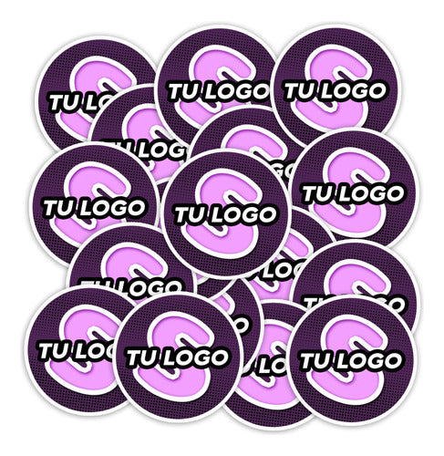 100 Stickers De Tu Logo Personalizado 4x4cm Pvc Vinilo 0