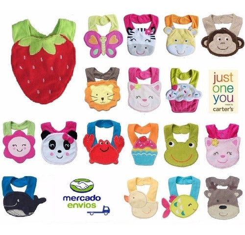 Carter's Heart Shaped Bib with Crocodile Design Set of Two + Shipping 2