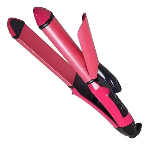 2-in-1 Hair Straightener and Curling Iron for Styling Waves and Curls 0