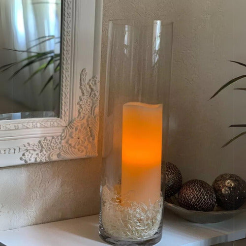 LED Pillar Candle with Moving Flame 21 cm 8