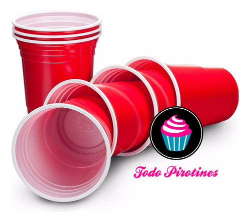 350 Red American Plastic Cups for Events and Parties 400 ml 7