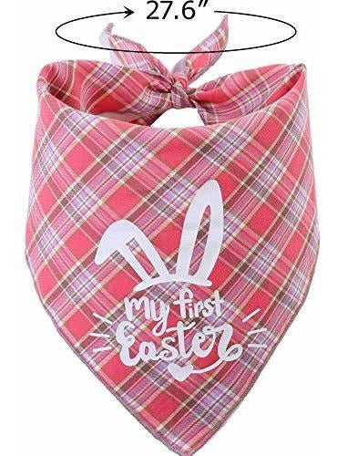 Pawskido Pascua Bandana Para Perros, 1ra Pascua Bufanda Para 2