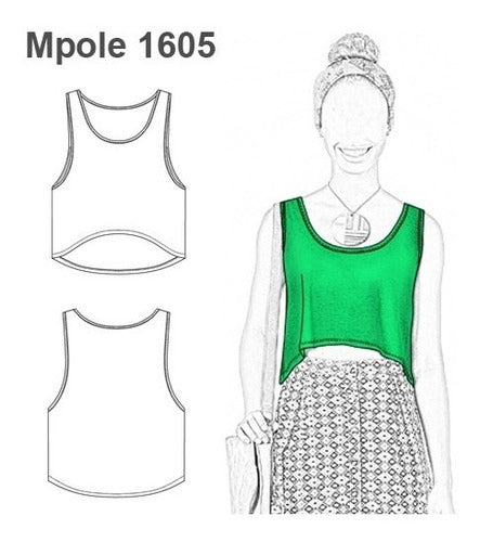 Real Size Clothing Patterns - Women's Muscled Tank Top 1605 2