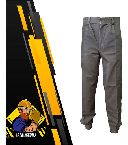 Beige Field Pants in Steel Brown Gabardine Size 44 1