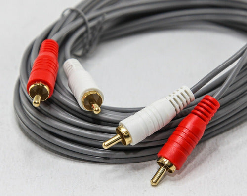 Cable Audio Estereo 1.8m 2 Rca 2x2 M/m Lujoso Oro 1° Vp Htec 2