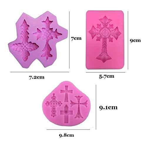 Mity Rain Set of 3 Cross Shape Cake Fondant Mold Cupcake Decorating Tools 1