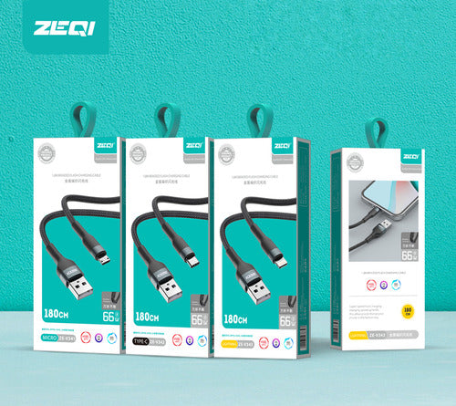 Zeqi Cable De Datos (USB - USB-C) 1.8m 1