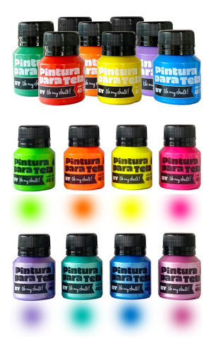 Oh My Chalk! Fabric Paint 16 Pot Kit ABC Fluo Metal 0