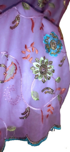 Mamba Lilac Embroidered Dress Size M 1