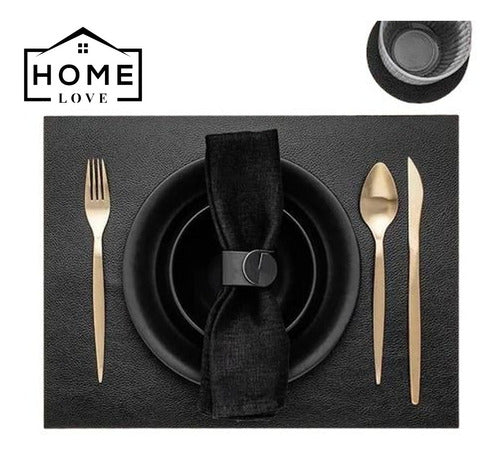 Home Love X3 Individual Eco Leather Table Mats 45 X 32 Washable Plush 1