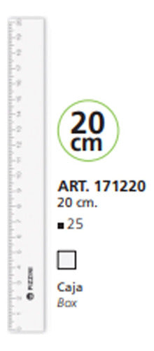 Pizzini 20 cm Transparent Rule Pack of 5 Units 1