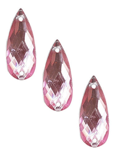 Faceted Sew-On Plastic Gems Drop 10x23 mm Colors Pack of 2000 Units 10