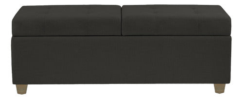 Recamier Madri 1,40m Suede Preto - Inova Decor 1