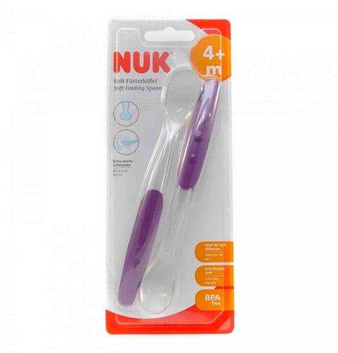 NUK Silicone Baby Spoon Set X2 - Green Violet 7