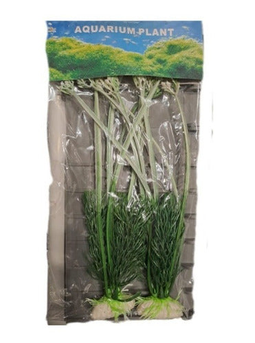 Plantas Artificiales Para Acuario Verdes 23cm Deco Pecera X2 0