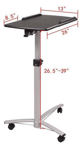 Móvil Portátil Escritorio Carro Regulable En Altura Y Ángulo 3