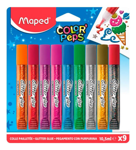 Maped Glitter Adhesive Decorative Glue Set X 9 U 0