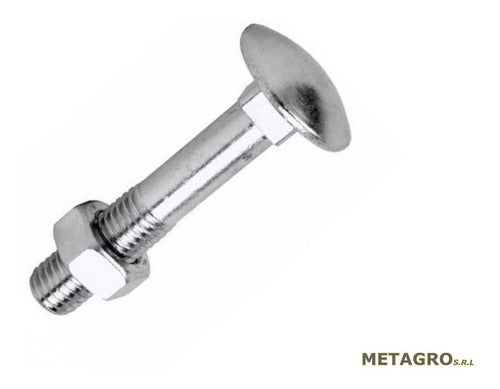 METAGRO SRL Round Head Zinc Plated Bolt 3/8 X 110mm With Nut X12u 1