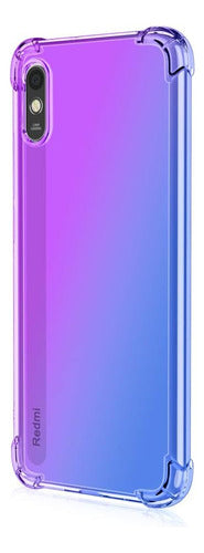 Funda Para Redmi 9a Tpu Flexible Gradiente Violeta / Azul 1