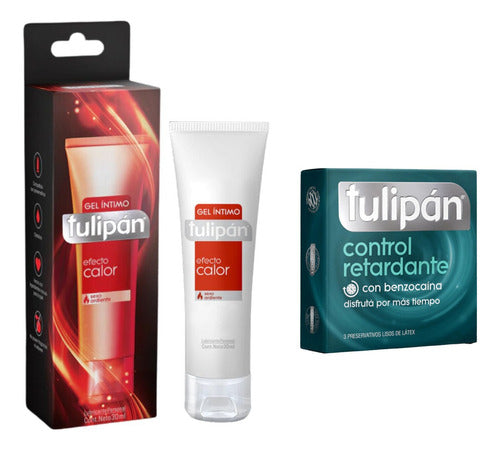 Tulipán Condom Pack with Warming Lubricant Gel 30ML 3