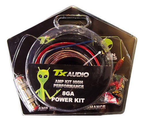 Kit De Cables 8 Gauge Portafusible Rca Potencia Woofer 0