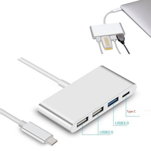 3 En 1 Usb 3.1 Tipo C Para 4 K Usb 3.0 Hub Usb-c Puerto Adap 1