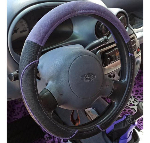 Fundas Mitre Sport Fiat Palio - Steering Wheel Cover + Shift Knob Cover + Seat Belt Covers in Violet 1